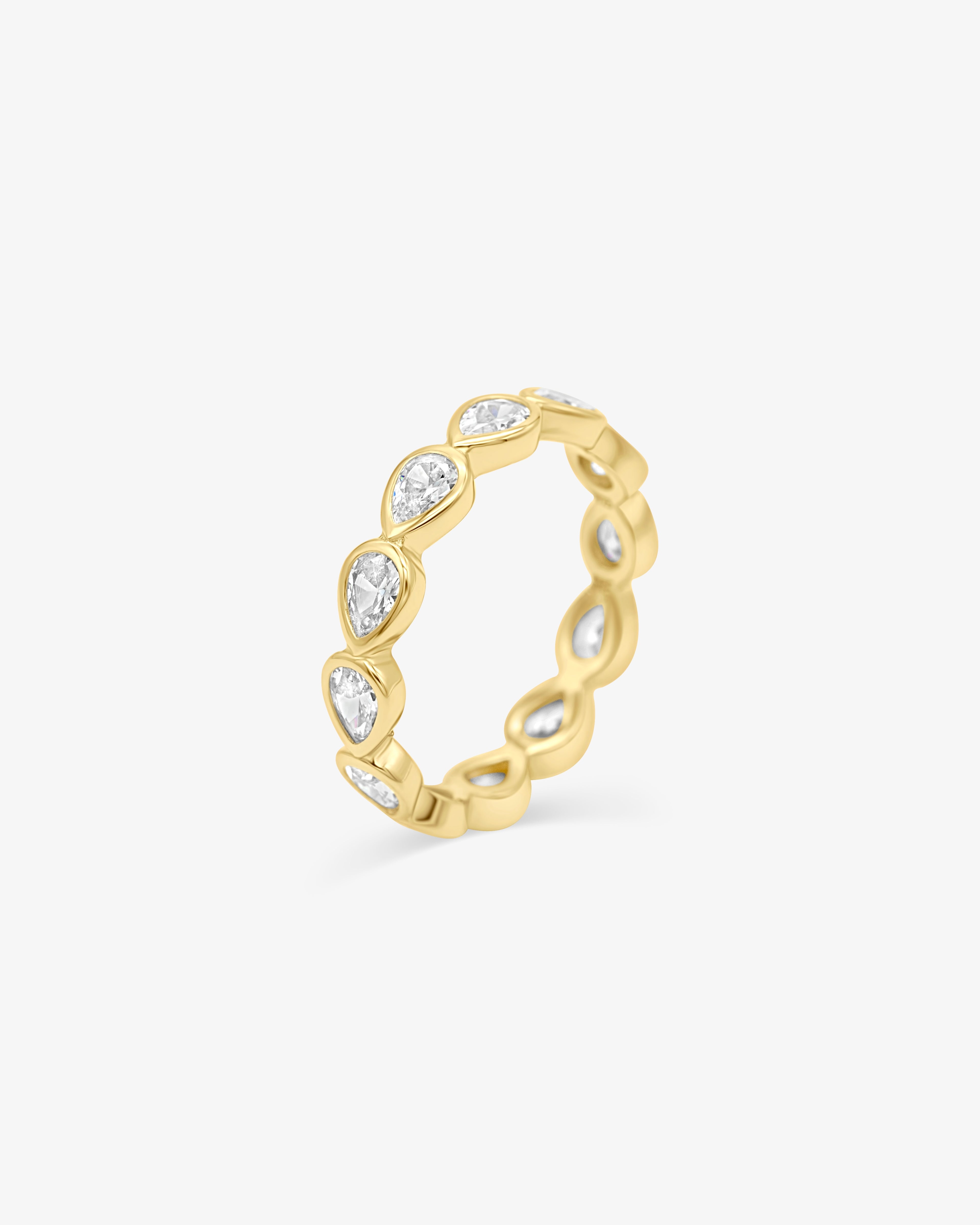 Diamond Band Ring Drop Gold