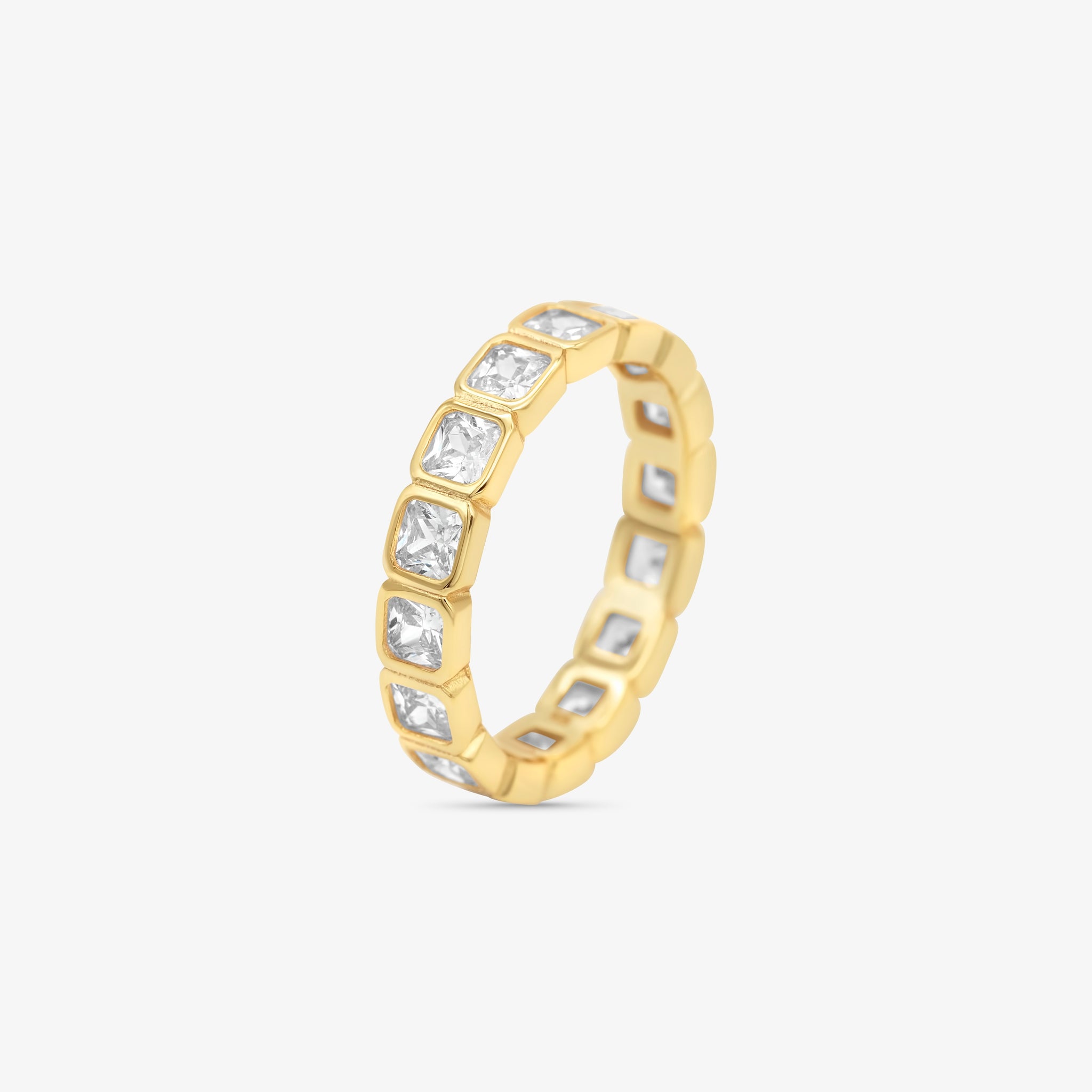 Diamond Band Ring Square Gold
