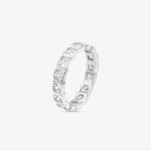 Diamond Band Ring Square Silver