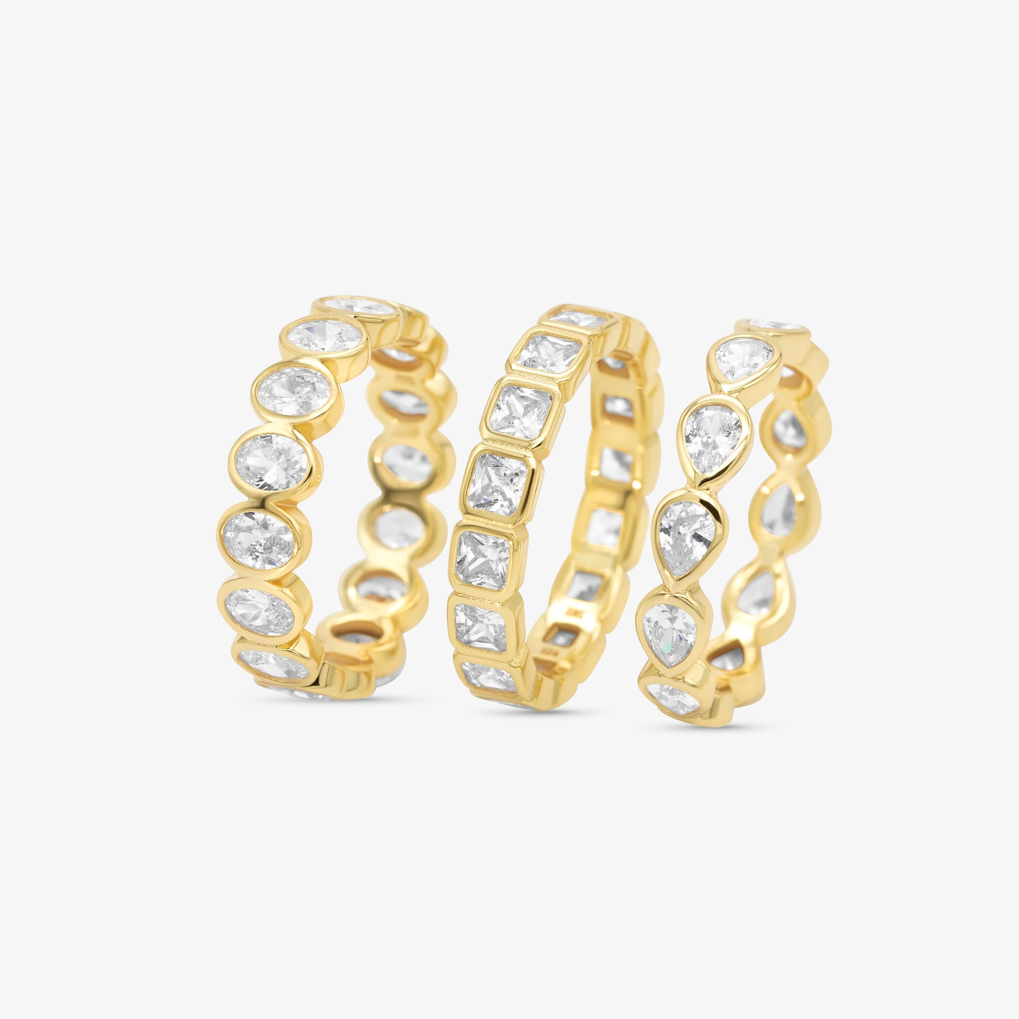 Diamond Band Ring Drop Gold