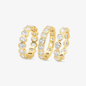 Diamond Band Ring Drop Gold