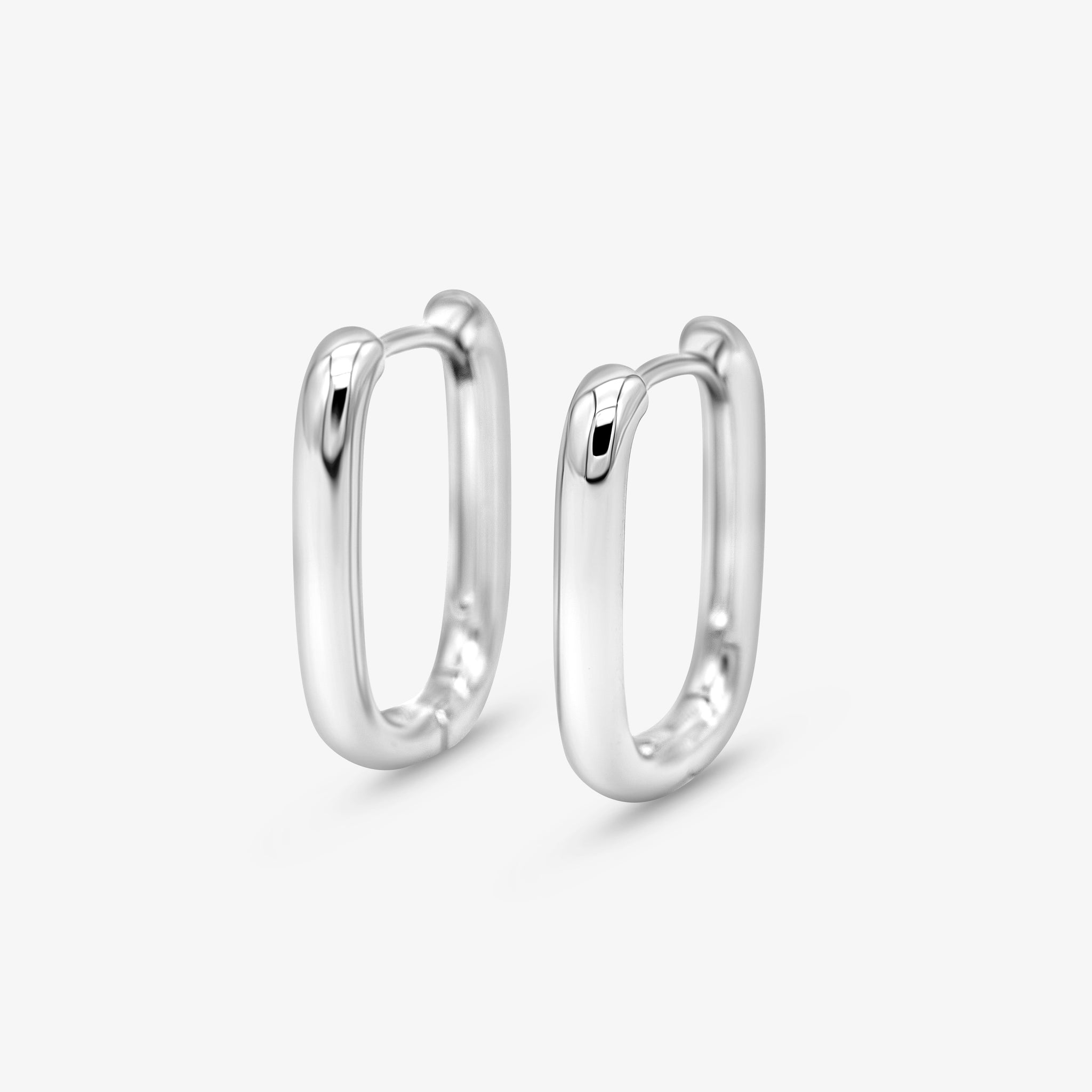 Petite Edge Hoops Silver
