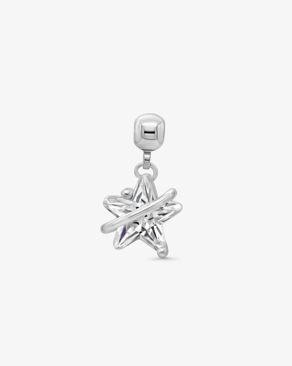 Diamond Star Charm Silver