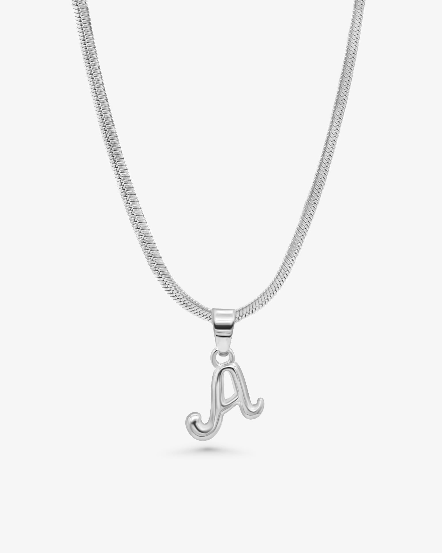Bone Letter Necklace Silver