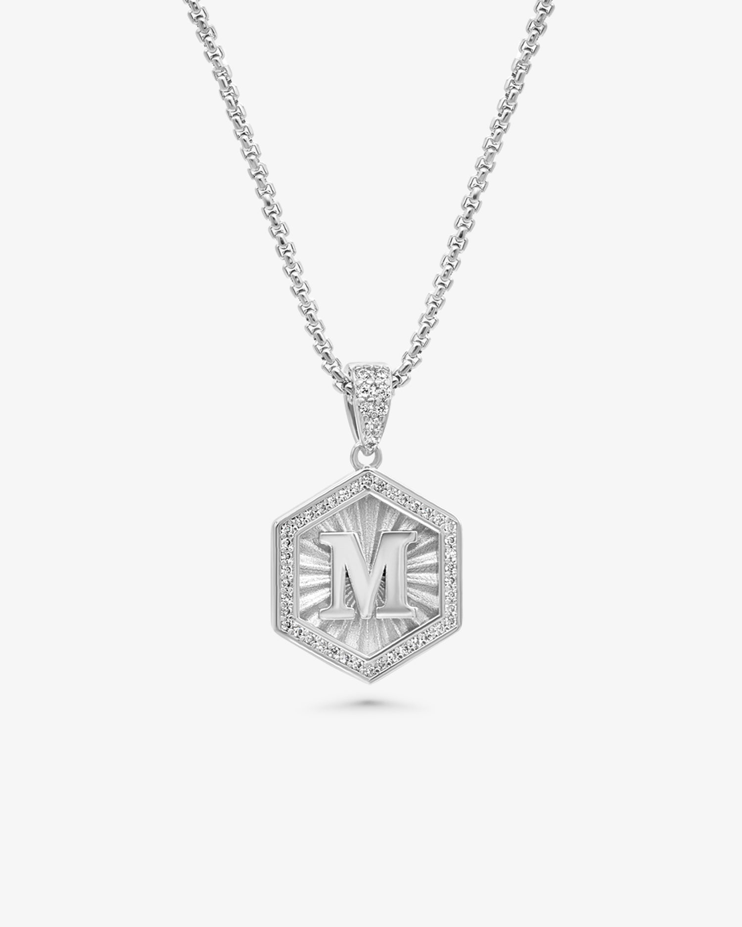 Diamond Letter Necklace Gold
