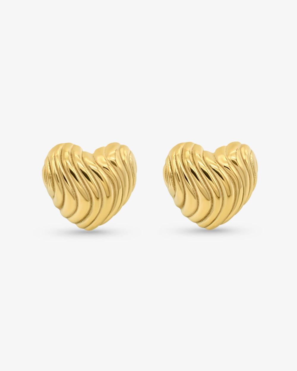 Wavy Heart Earrings Gold