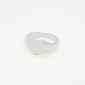 Love Signet Ring Silver