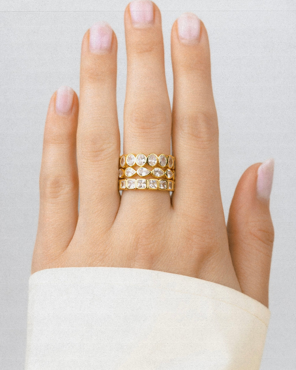 Diamond Band Ring Square Gold