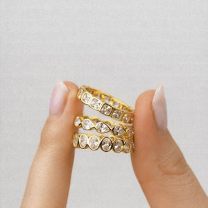 Diamond Band Ring Drop Gold