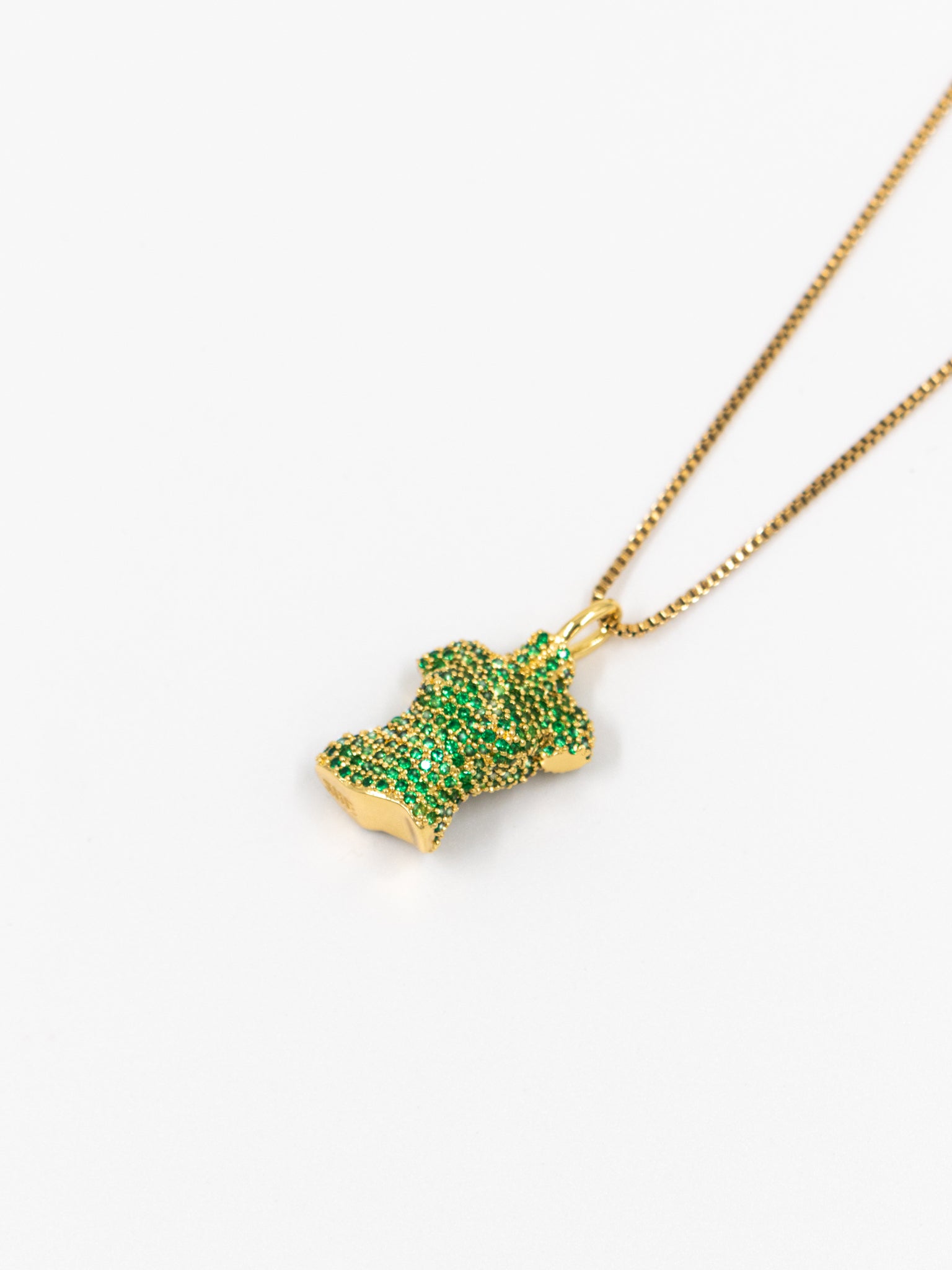 Diamond Figure Necklace Green
