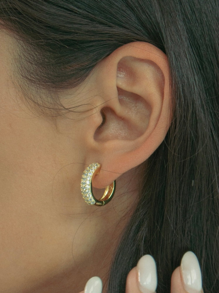 Diamond Dome Hoops Gold