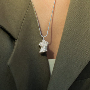 Diamond Figure Necklace Silver